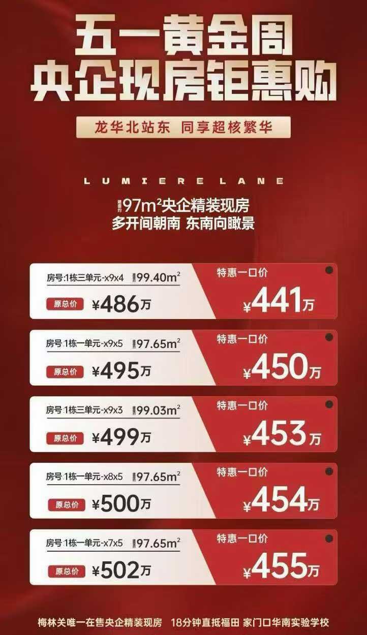 深圳北站旁新房 现房️五一特价房源️