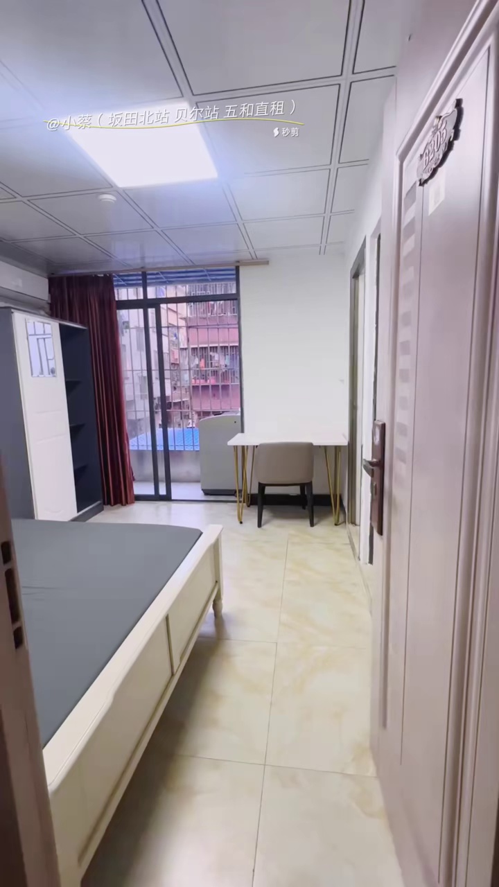 坂田北贝尓路荔园小区阳台大单间电梯房独立厨房1650视频实拍先到先得定金留房